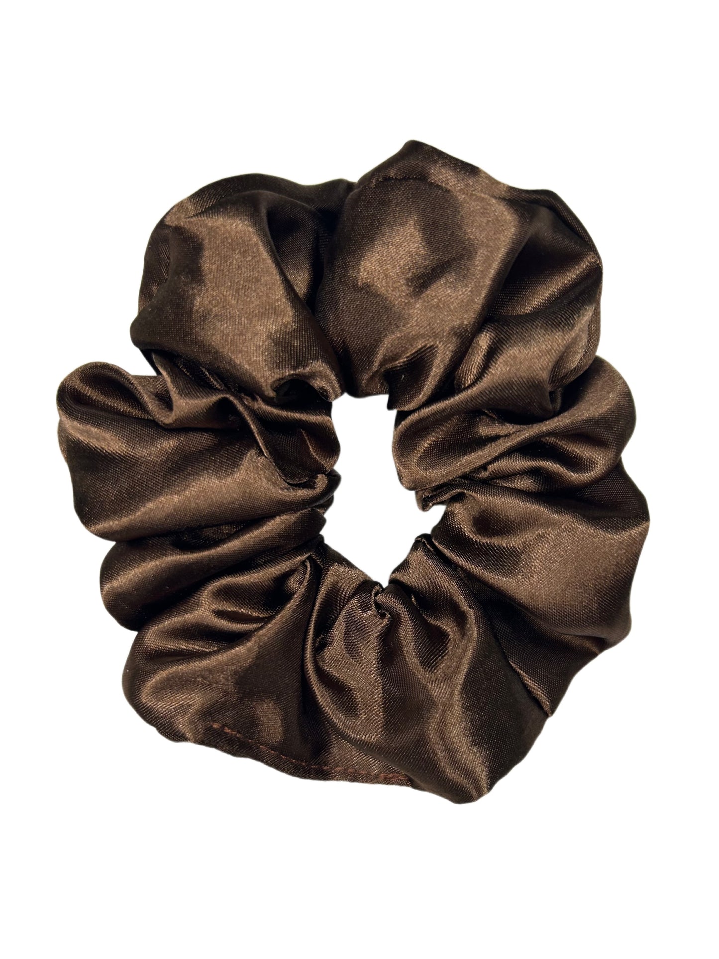 Chocolate Satin Scrunchie