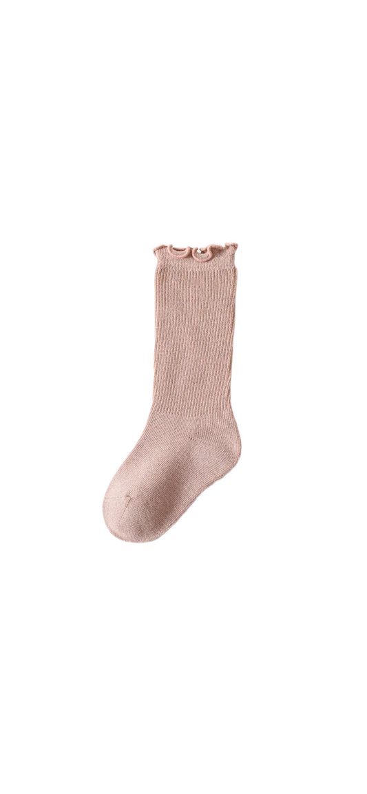 Baby Frilly Socks - Dusty Pink