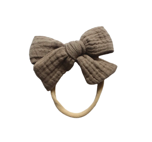 Baby Headband Bow - Khaki