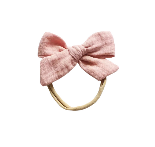 Baby Headband Bow - Dusty Pink