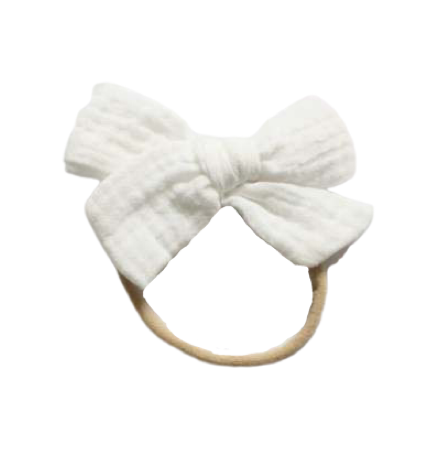 Baby Headband Bow - White