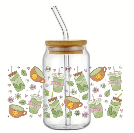 Matcha Girly Glass Tumbler (Pre Order)